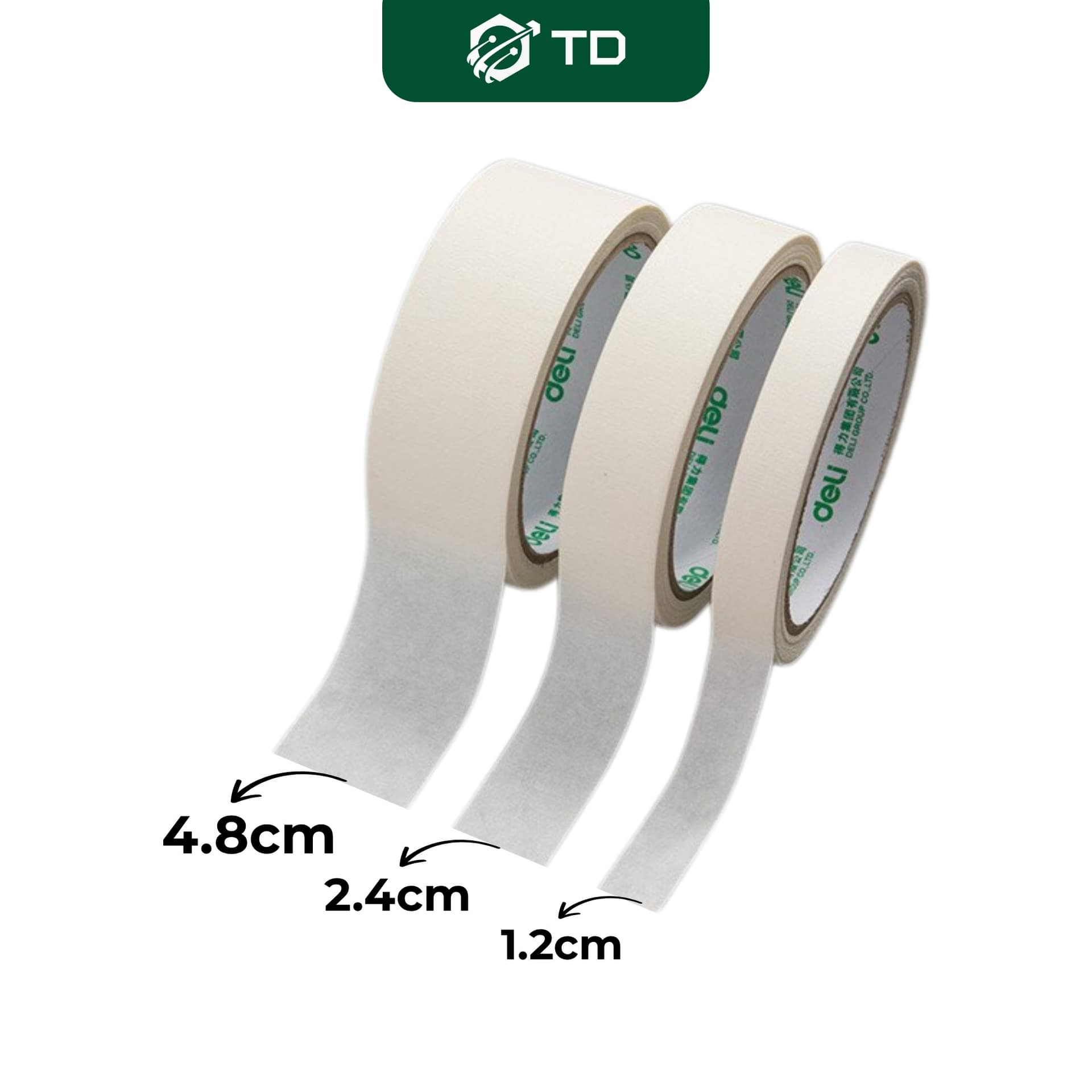 Băng keo giấy 1.2cm, 2.4cm, 4.8cm 