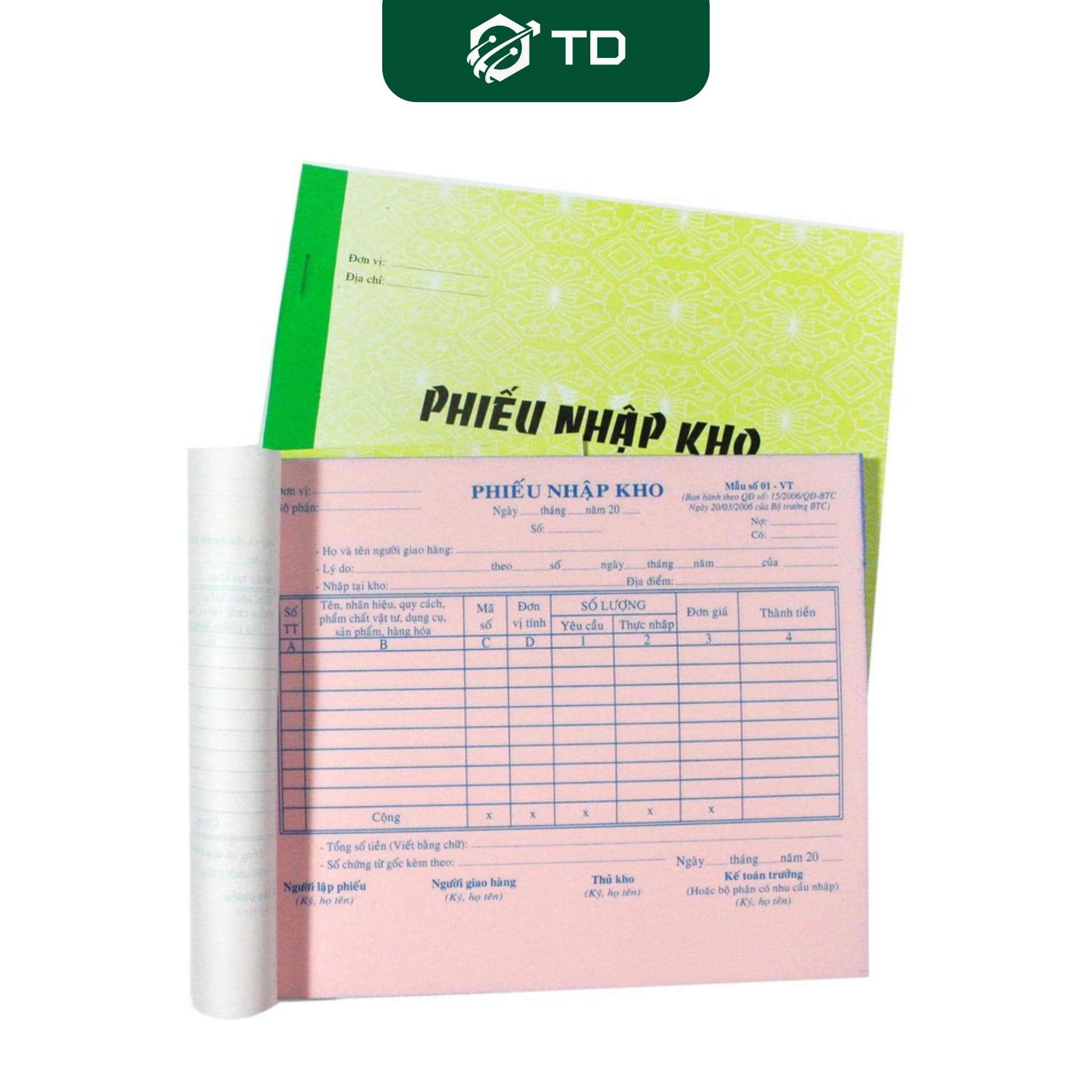 Phiếu xuất- nhập kho 2 liên, 3 liên 
