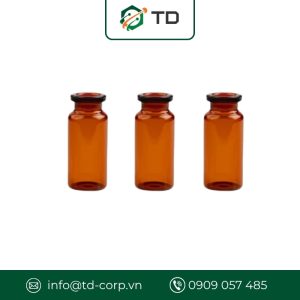 Chai vial thủy tinh V08C, màu hổ phách 8ml