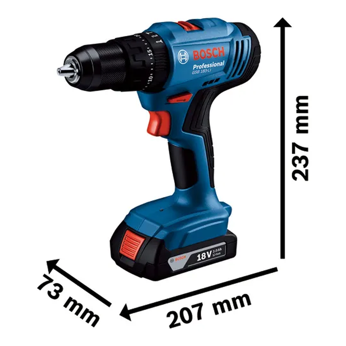 Máy khoan vặn vít pin Bosch GSB 183-LI (2 pin) 06019K91K0