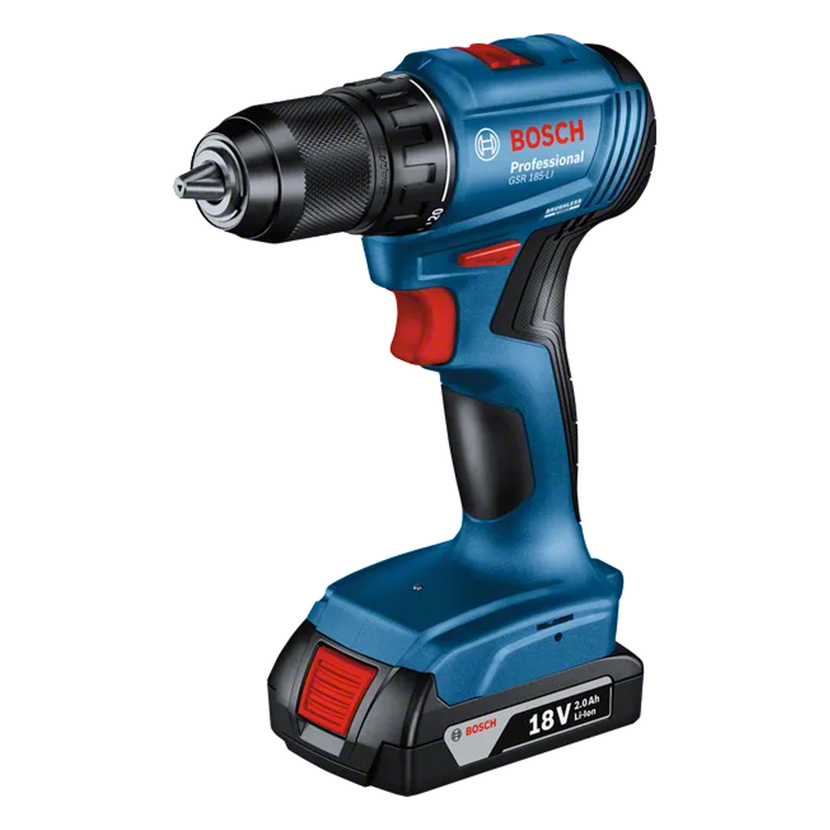 Hình minh họa cấu tạo và chi tiết Máy khoan vặn vít pin Bosch GSR 185-LI 06019K30K2