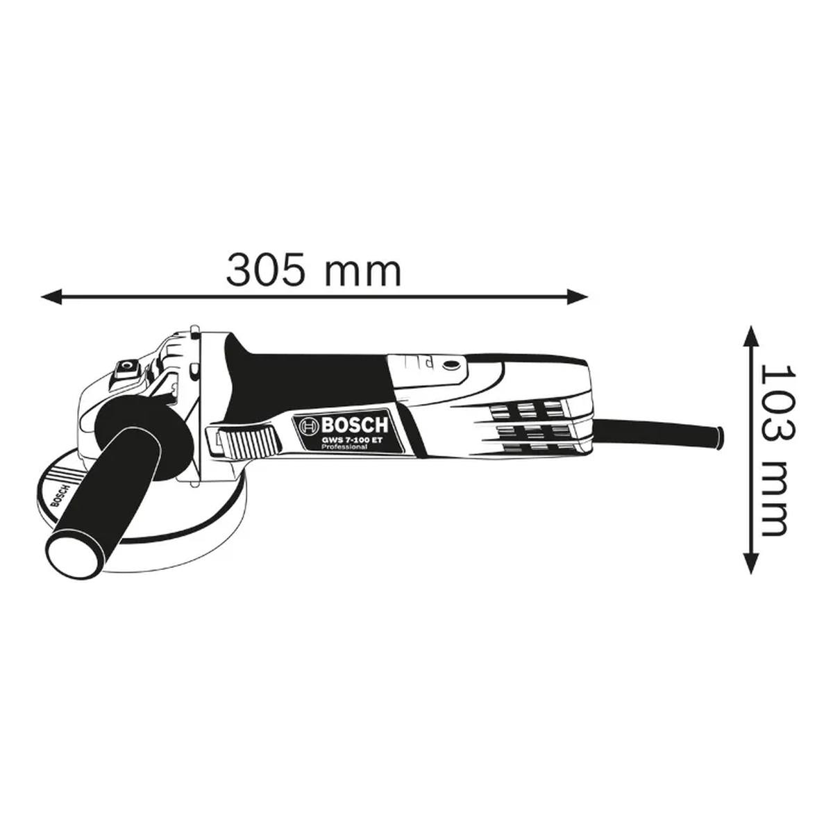 Hình minh họa cấu tạo và chi tiết Máy mài góc Bosch GWS 7-100 ET 06013885K0