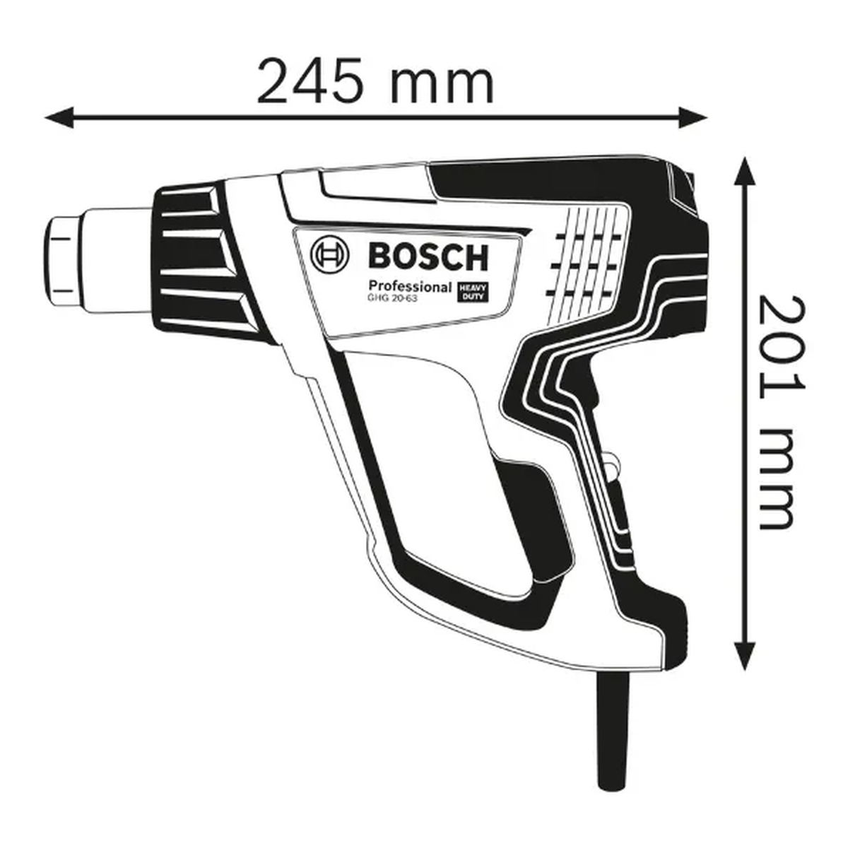 Súng thổi hơi nóng Bosch GHG 20-63 06012A62K0