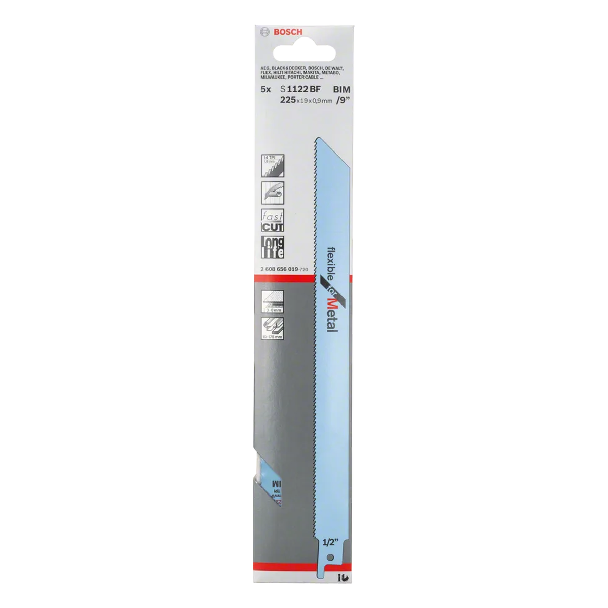 Lưỡi cưa kiếm Bosch S 1122 BF-Sắt (bộ 5 lưỡi) 2608656019