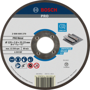 Đá cắt Bosch 125×2.8×22.23mm (sắt) 2608600270
