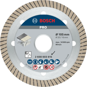 Đá cắt kim cương Bosch Turbo 105x16mm ceramic 2608603615