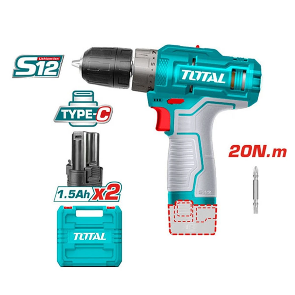 Máy khoan pin Lithium-ion 12V (không kèm sạc)