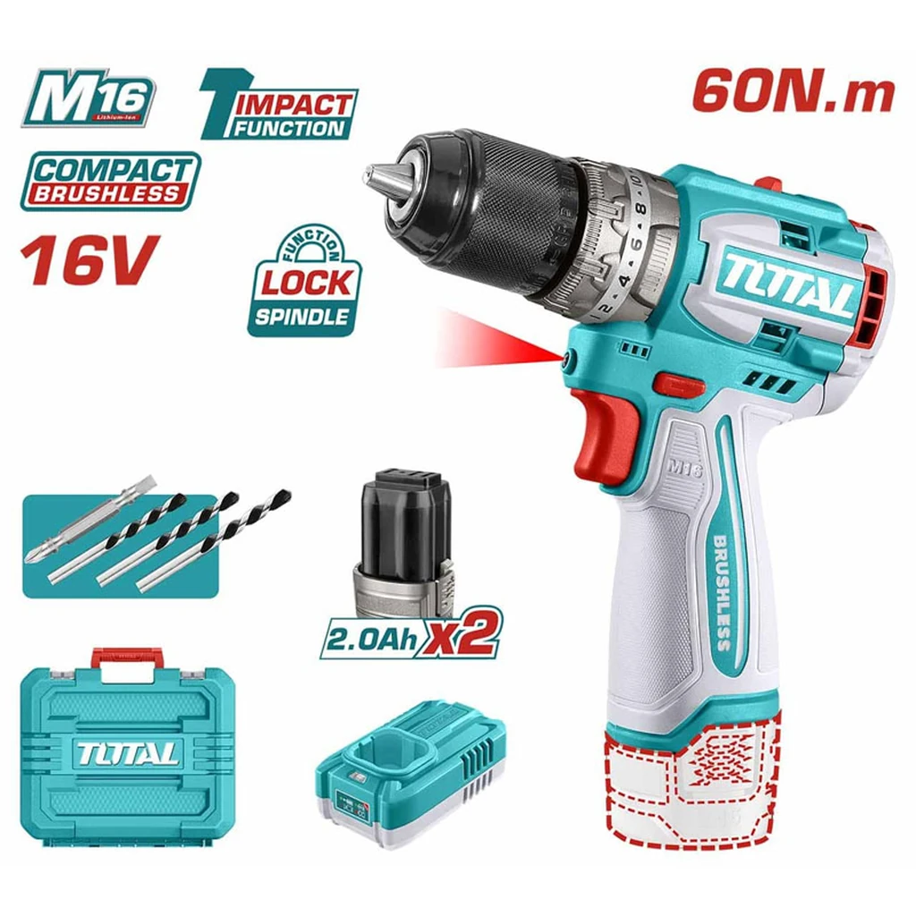 Máy khoan búa dùng pin không chổi than 16V