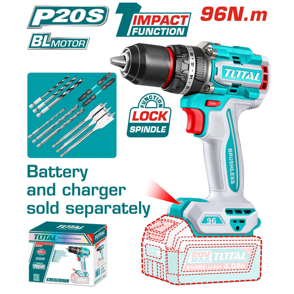 Máy khoan búa dùng pin không chổi than 20V (không kèm pin & sạc)