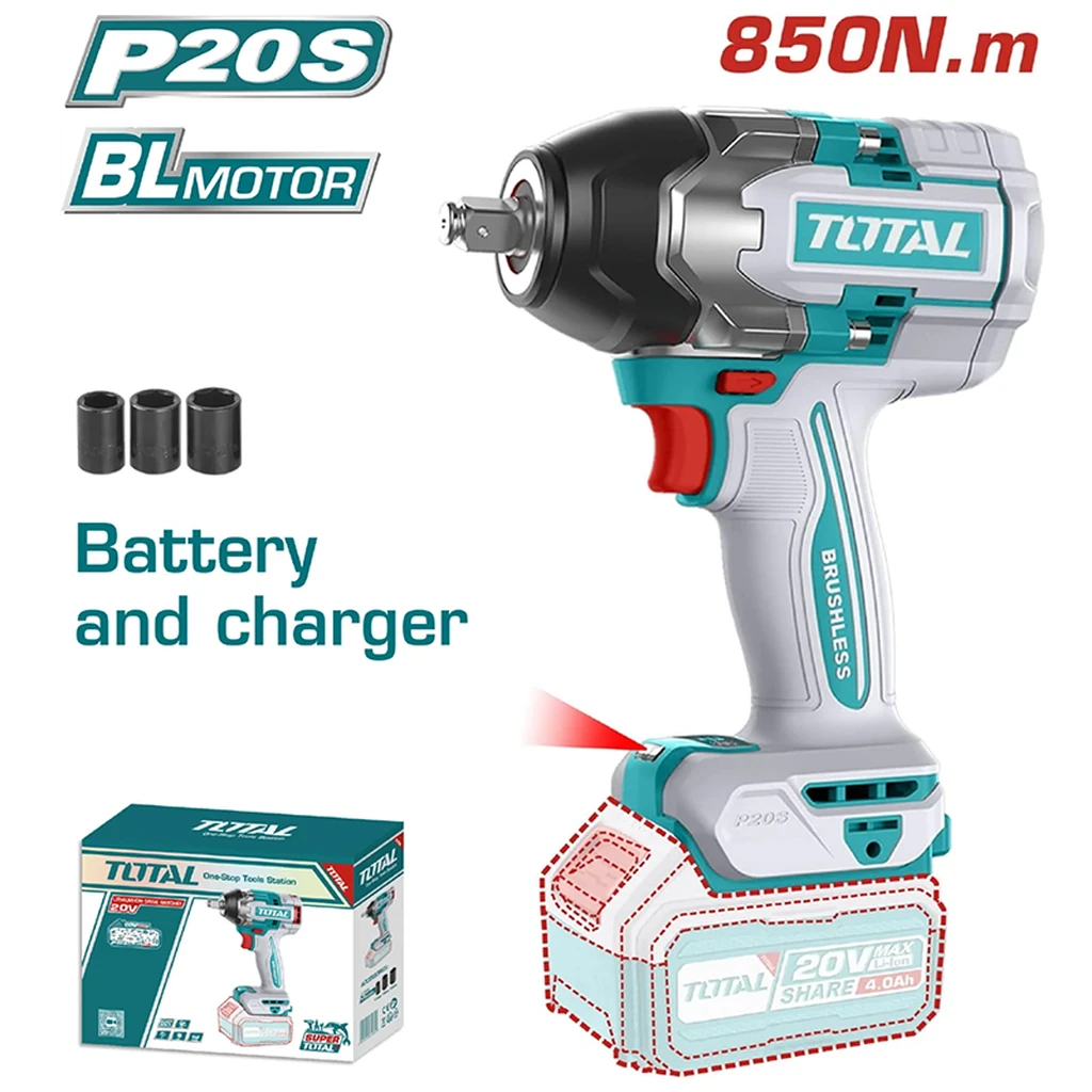 Máy siết buloong không chổi than dùng pin 20V (không kèm pin sạc)