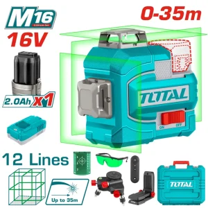Máy đo mức cân bằng tia laser xanh 3D dùng pin 16V
