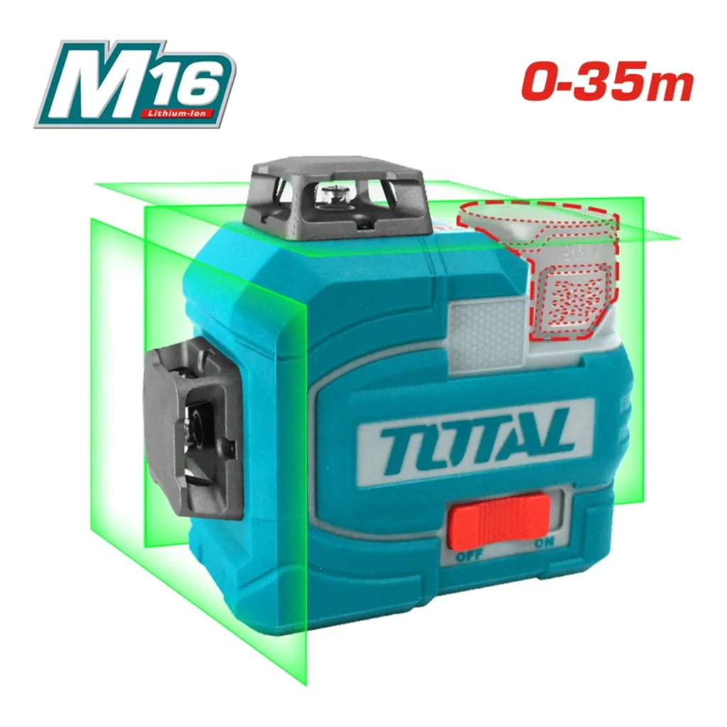 Máy đo mức cân bằng tia laser xanh 3D dùng pin 16V