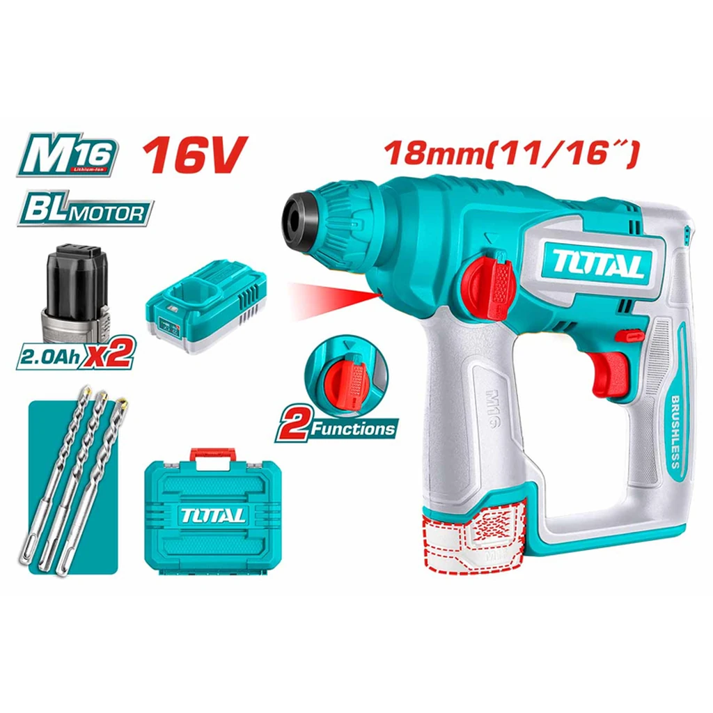 Máy khoan bê tông dùng pin không chổi than 16V