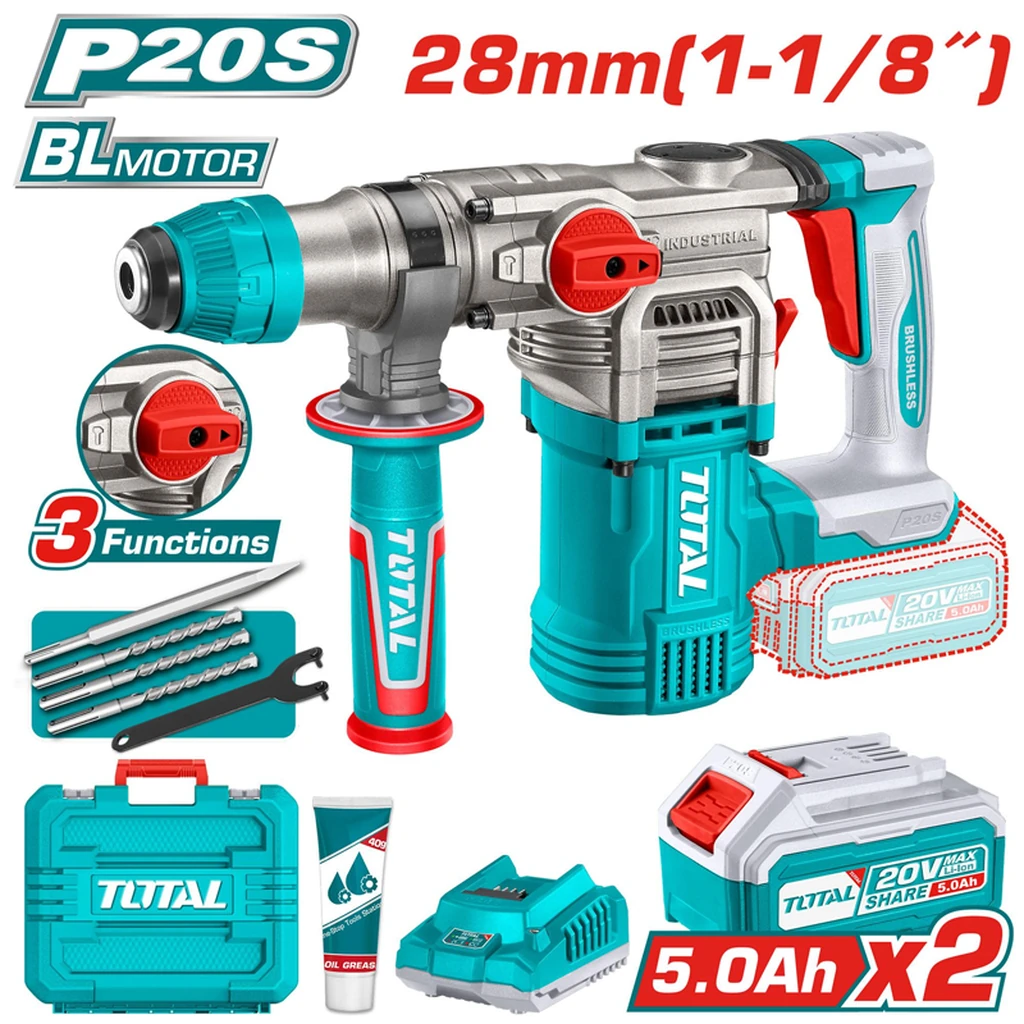 Máy khoan bê tông dùng pin không chổi than 20V
