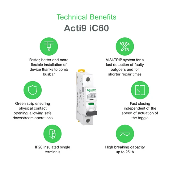 Cầu dao tự động MCB Schneider Electric Acti9 iC60N A9F74132