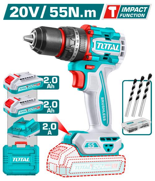 Máy khoan búa dùng pin không chổi than 20V TIDLI20558